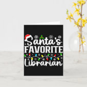 Santa's Favorite Librarian Funny Christmas Family  Kaart (Gele Bloem)