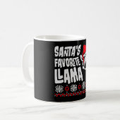 Santa's Favorite Llama Cool Sunglasses Side XMas Koffiemok (Voorkant links)