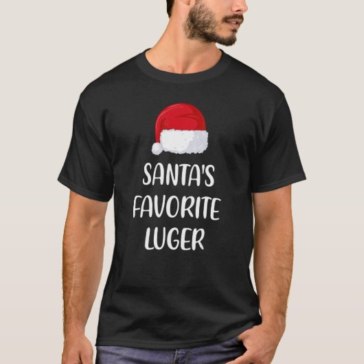 Santas Favorite Luger Christmas   Luge   T-shirt (Voorkant)