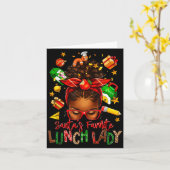Santa's Favorite Lunch Lady Afro Messy Bun Woman C Kaart (Gele Bloem)