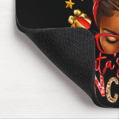 Santa's Favorite Lunch Lady Afro Messy Bun Woman C Muismat (Hoek)