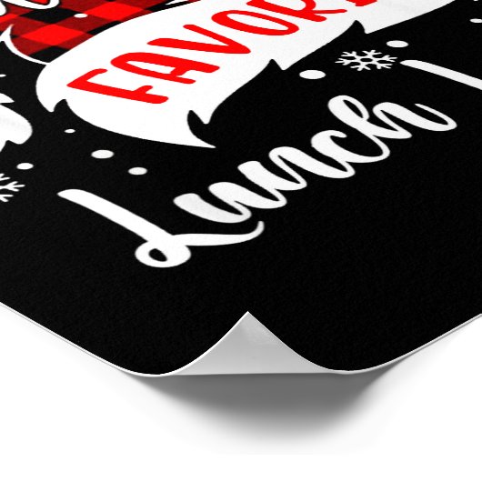 Santa's Favorite Lunch Lady Hat Flannel Christmas  Poster (Hoek)