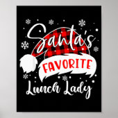 Santa's Favorite Lunch Lady Hat Flannel Christmas  Poster (Voorkant)