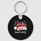 Santa's Favorite Lunch Lady Hat Flannel Christmas Sleutelhanger (Voorkant)