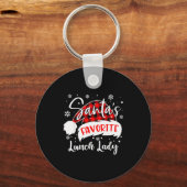 Santa's Favorite Lunch Lady Hat Flannel Christmas  Sleutelhanger (Voorkant)
