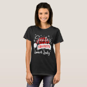 Santa's Favorite Lunch Lady Hat Flannel Christmas  T-shirt (Voorkant volledig)
