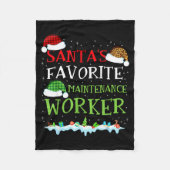 Santa's Favorite Maintenance Worker Fun Christmas  Fleece Deken (Voorkant)