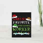 Santa's Favorite Maintenance Worker Fun Christmas  Kaart (Voorkant)