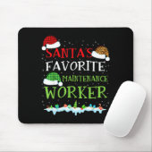 Santa's Favorite Maintenance Worker Fun Christmas Muismat (Met muis)