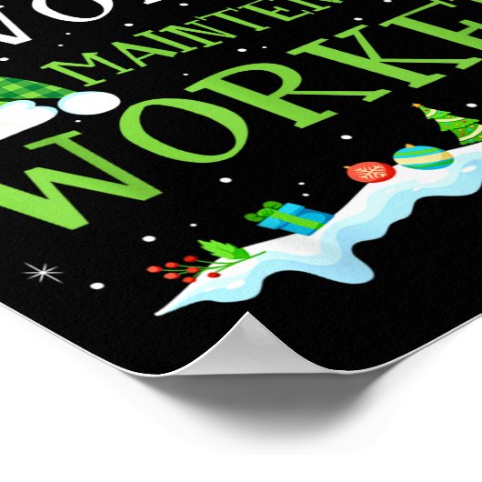 Santa's Favorite Maintenance Worker Fun Christmas  Poster (Hoek)