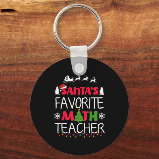 Santa's Favorite Math Teacher Christmas Mathematic Sleutelhanger (Voorkant)