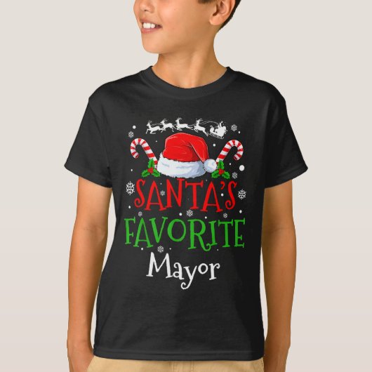 Santa's Favorite Mayor Christmas Party  T-shirt (Voorkant)