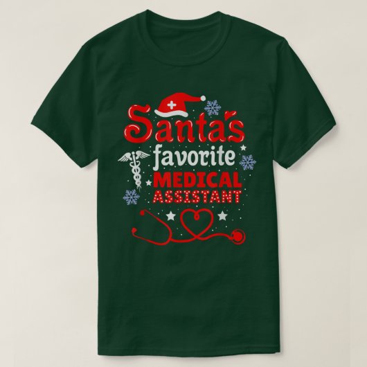 Santas Favorite Medical Assistant Christmas T-shirt (Design voorkant)