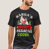 Santas Favorite Medical Coder Funny Kerstcadeau T-shirt (Voorkant)