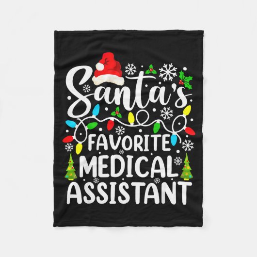 Santa's Favorite Medical Istant Funny Christmas  Fleece Deken (Voorkant)