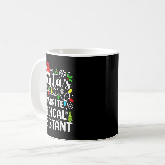 Santa's Favorite Medical Istant Funny Christmas  Koffiemok (Voorkant links)