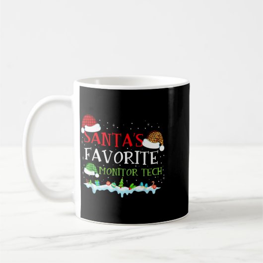 Santa's Favorite Monitor Tech Fun Christmas Koffiemok (Links)