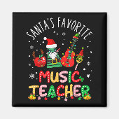 Santa's Favorite Music Teacher Christmas Santa Hat Magneet (Voorkant)
