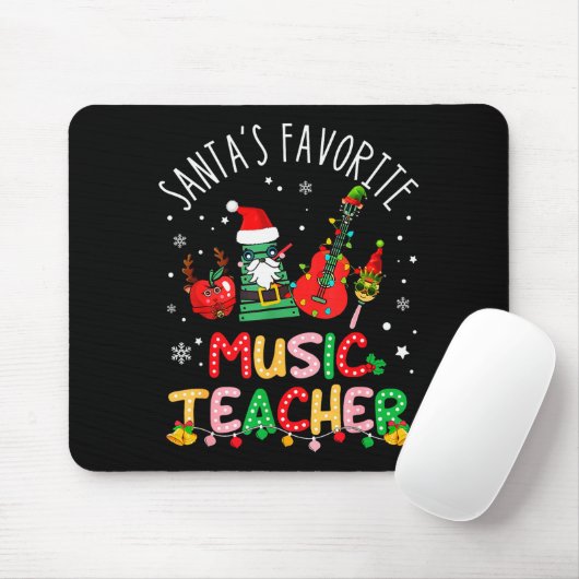 Santa's Favorite Music Teacher Christmas Santa Hat Muismat (Met muis)