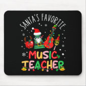 Santa's Favorite Music Teacher Christmas Santa Hat Muismat (Voorkant)
