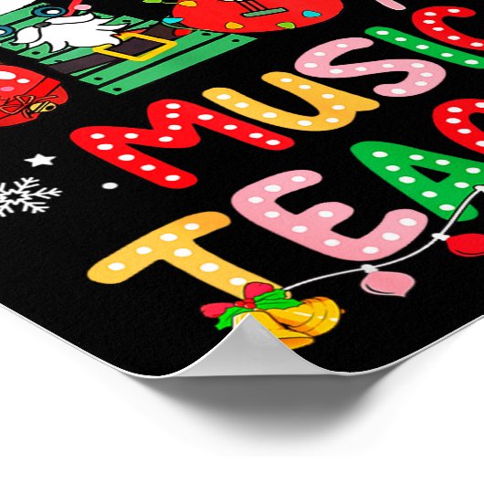 Santa's Favorite Music Teacher Christmas Santa Hat Poster (Hoek)