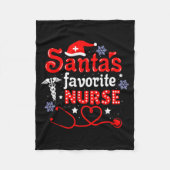 Santa's Favorite Nurse Christmas Short Sleeve Fleece Deken (Voorkant)