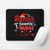 Santa's Favorite Nurse Christmas Short Sleeve Muismat (Met muis)