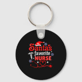 Santa's Favorite Nurse Christmas Short Sleeve  Sleutelhanger (Voorkant)