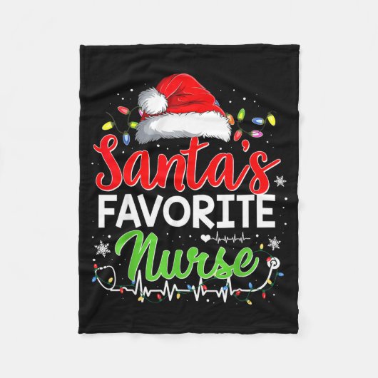 Santa's Favorite Nurse Funny Christmas Nurse Xmas  Fleece Deken (Voorkant)