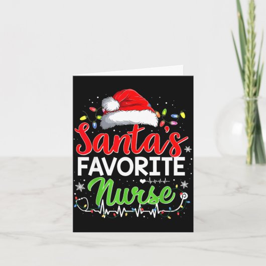 Santa's Favorite Nurse Funny Christmas Nurse Xmas  Kaart (Voorkant)