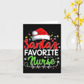 Santa's Favorite Nurse Funny Christmas Nurse Xmas  Kaart (Gele Bloem)