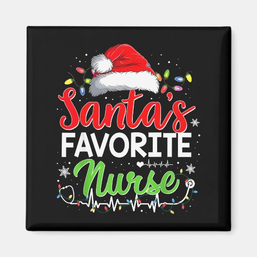 Santa's Favorite Nurse Funny Christmas Nurse Xmas Magneet (Voorkant)