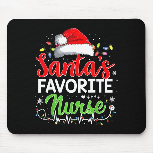 Santa's Favorite Nurse Funny Christmas Nurse Xmas  Muismat (Voorkant)
