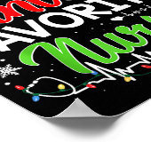 Santa's Favorite Nurse Funny Christmas Nurse Xmas Poster (Hoek)