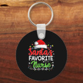 Santa's Favorite Nurse Funny Christmas Nurse Xmas  Sleutelhanger (Voorkant)
