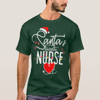Santas Favorite Nurse Funny Kerstkerstkerstkerstke T-shirt