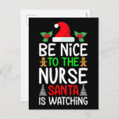Santa's Favorite Nurse Professional Funny Christma Feestdagenkaart (Voorkant / Achterkant)
