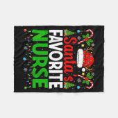 Santas Favorite Nurse Rn Christmas Nursing Christm Fleece Deken (Voorkant (Horizontaal))
