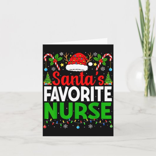 Santas Favorite Nurse Rn Christmas Nursing Christm Kaart (Voorkant)