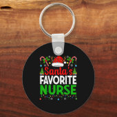 Santas Favorite Nurse Rn Christmas Nursing Christm Sleutelhanger (Voorkant)