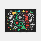 Santa's Favorite Nurse Shirt Men Women Funny Chris Fleece Deken (Voorkant (Horizontaal))