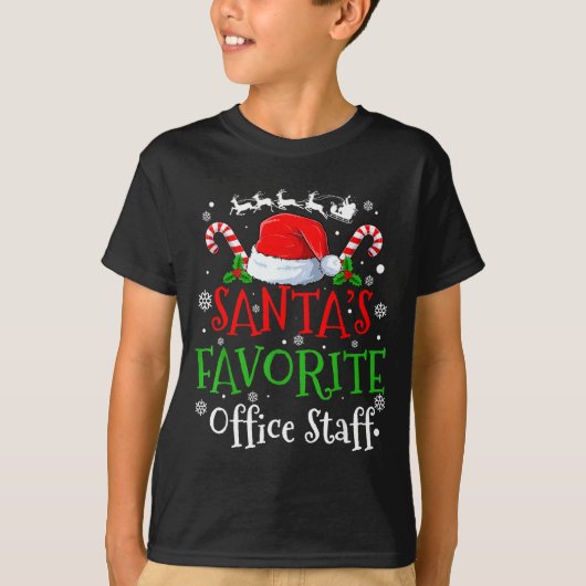Santa's Favorite Office Staff Christmas Party  T-shirt (Voorkant)