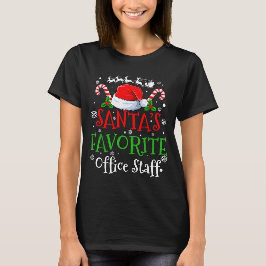 Santa's Favorite Office Staff Christmas Party  T-shirt (Voorkant)