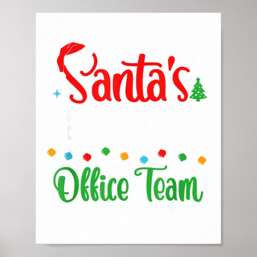 Santa's Favorite Office Team Christmas Lights Sant Poster (Voorkant)