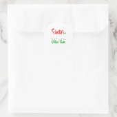 Santa's Favorite Office Team Christmas Lights Sant Ronde Sticker (Tas)