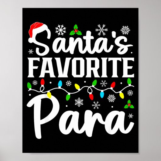 Santa's Favorite Para Funny Christmas Family Match Poster (Voorkant)