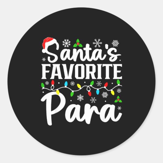 Santa's Favorite Para Funny Christmas Family Match Ronde Sticker (Voorkant)