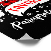 Santa's Favorite Paraprofessional Hat Flannel Chri Poster (Hoek)