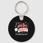 Santa's Favorite Paraprofessional Hat Flannel Chri Sleutelhanger (Voorkant)