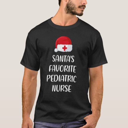 Santas Favorite Pediatric Nurse Christmas T-shirt (Voorkant)